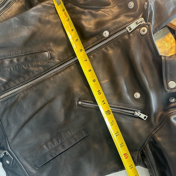 Maje Leather Biker Jacket Black Size 36 - Picture 13 of 13